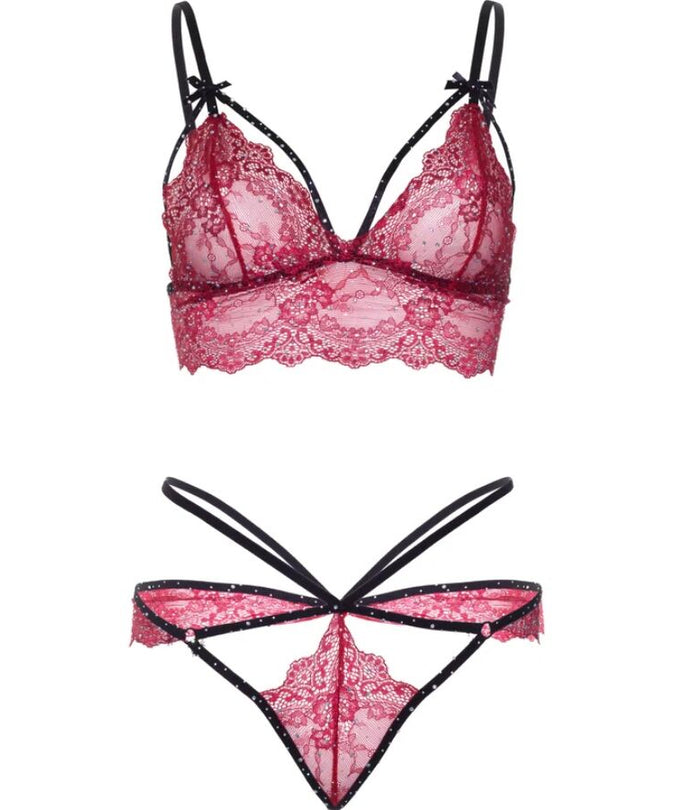 Leg Avenue – 81623 BH + String Set Burgunder Größe L