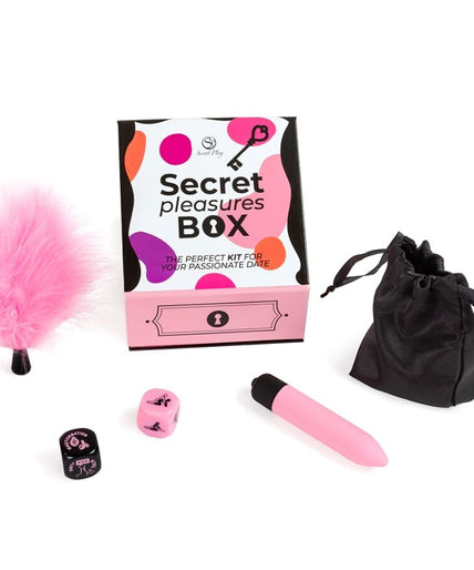 Secret Play – Pleasures Box For Couples: Dice + Vibrating Bullet + Feather Pen