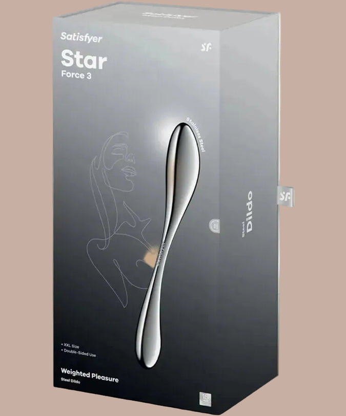 Satisfyer Star Force 3 – Doppelseitiger Dildo aus Edelstahl 