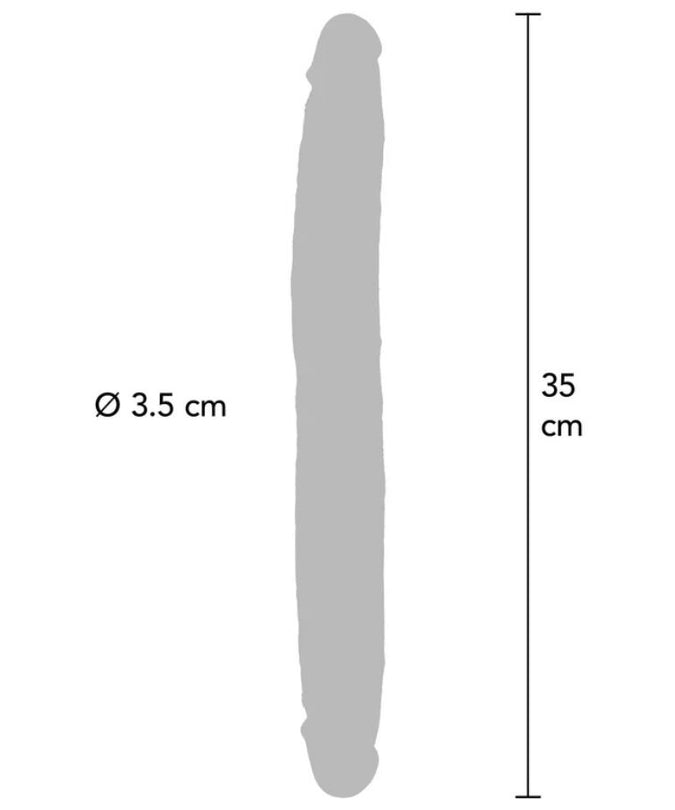 Pleasurements – Get Real – Doppelseitiger Silikon-Dildo Karamell 35 cm 