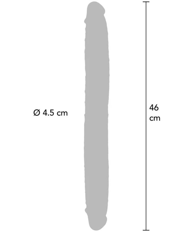 Pleasurements – Get Real – Doppelseitiger Silikon-Dildo Karamell 46 cm 