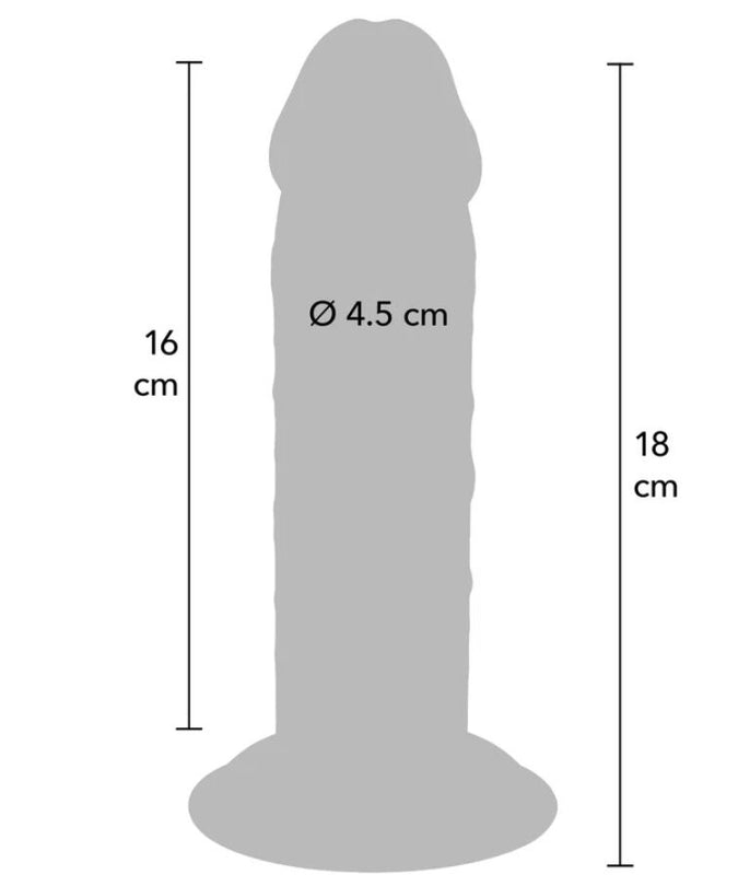 Pleasurements – Get Real – Deluxe Dicker Doppel-Dichte TPE-Dong 18 cm 