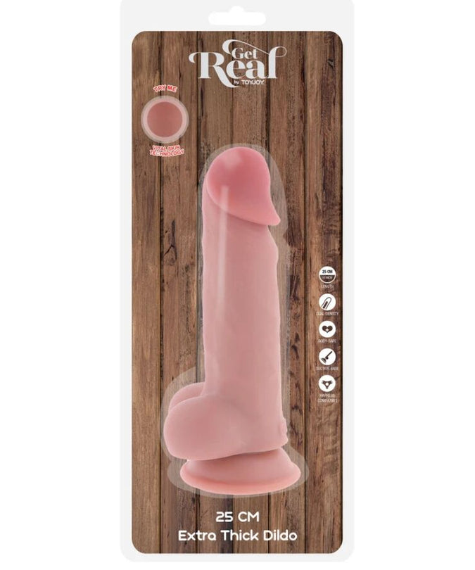 Pleasurements – Get Real – Deluxe Realistische Penis met Testikels Extra Dik 25 Cm