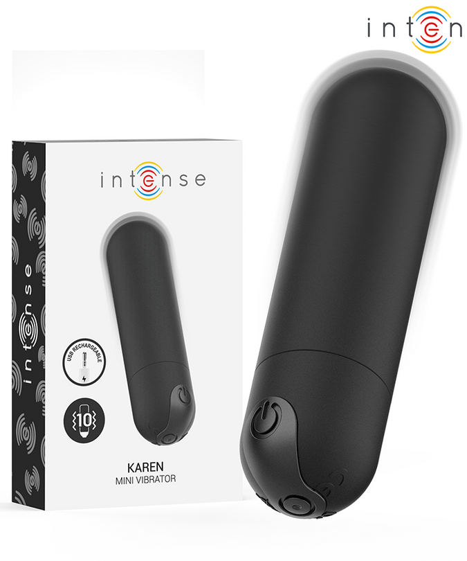 Intense – Karen Mini Wiederaufladbarer Vibrationsbullet Schwarz