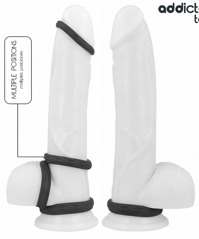 Addicted Toys – Texturiertes Cockring-Set in 4 Größen