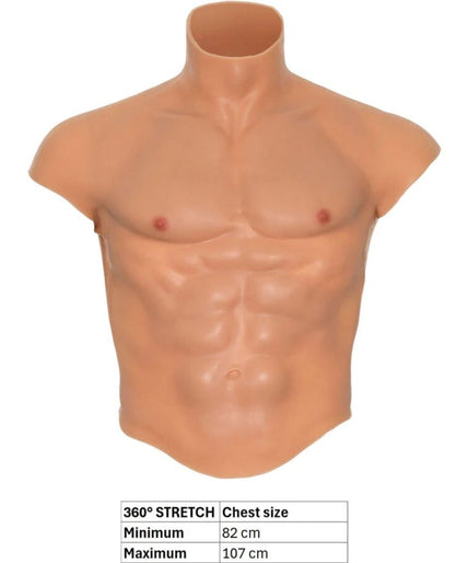 Hidden Desire – Alter Ego Silikon Männlicher Torso Shirt Mit Bauchmuskeln Hautfarbe