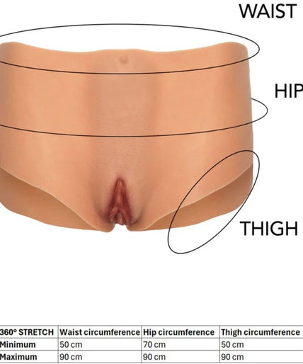 Hidden Desire – Alter Ego Offene Slip mit Vagina- und Gesäßöffnung, mittlere Taille, Hautfarbe