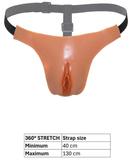Hidden Desire – Alter Ego Verstellbarer Offener Vaginal-String Hautfarben