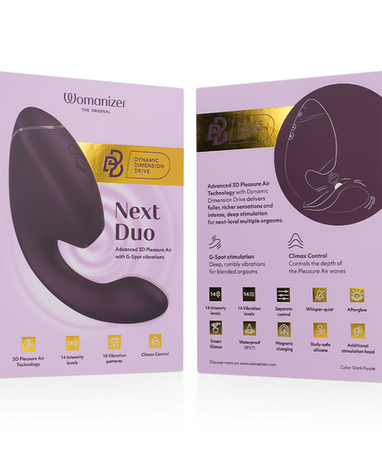 Womanizer – Duo Next Dual Klitoral- & G-Punkt-Stimulator Dunkellila 