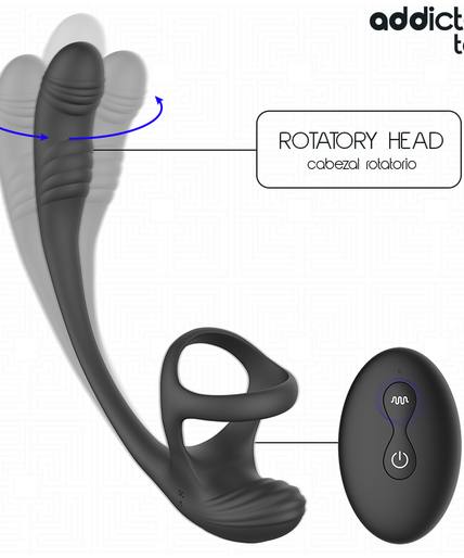 Addicted Toys – Anal Plug With Vibration And 360º Waving And Testicle Stimulator