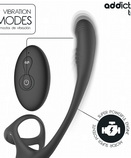 Addicted Toys – Anal Plug With Vibration And 360º Waving And Testicle Stimulator