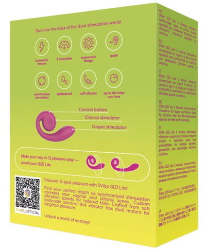 Snail Vibe – Gizi Lite Dual G – Spot & Klitoral Pink Vibrator