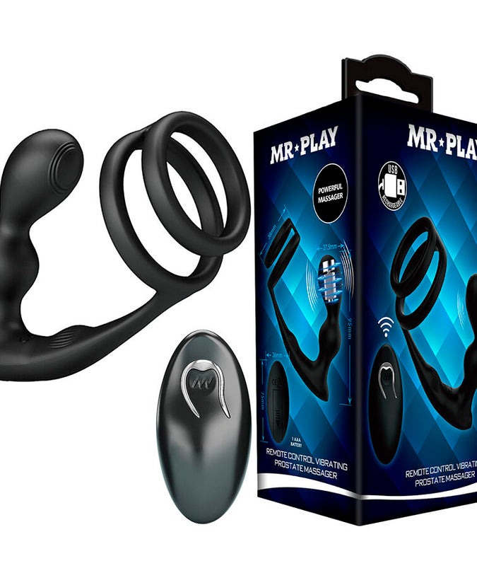 Mr Play – Vibrating Anal Plug With Penis Ring Remote Control