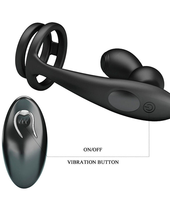 Mr Play – Vibrating Anal Plug With Penis Ring Remote Control