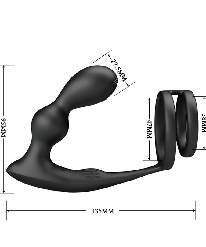 Mr Play – Vibrating Anal Plug With Penis Ring Remote Control
