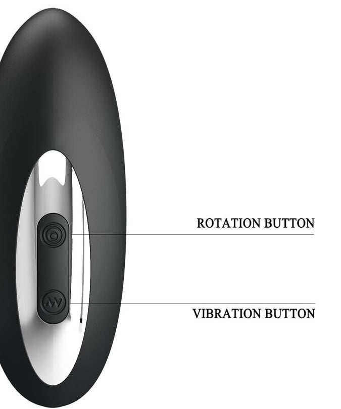 Pleasurements – Mr Play – Rotierender & Vibrierender Prostatamassager mit Fernbedienung – Schwarz