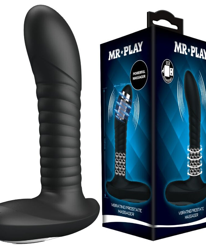 Pleasurements – Mr Play – Rotierender & Vibrierender Prostatamassager mit Fernbedienung – Schwarz