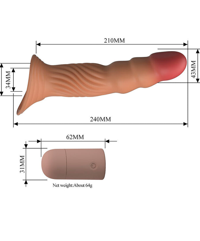 Pretty Love – Textured Penis Sleeve With Vibration And Remote Control