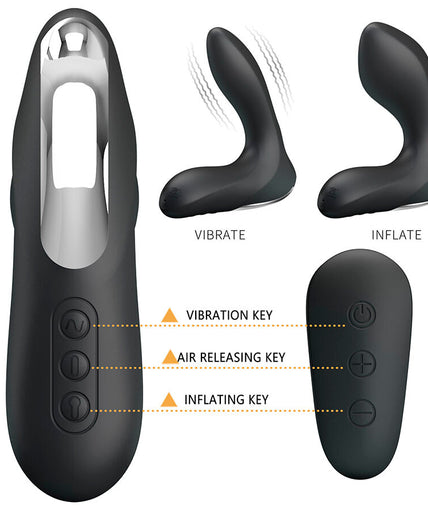 Pleasurements – Mr Play – Aufblasbarer Prostatamassager mit Vibration & Fernbedienung – Schwarz