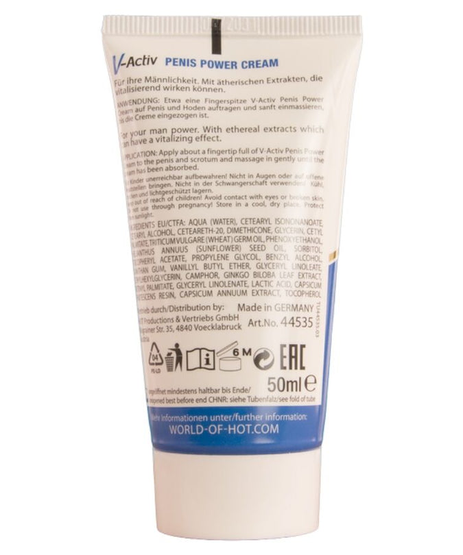 Hot – V – Activ Penis Power Creme für Männer 50 ml