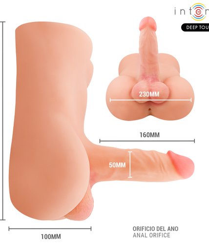 Intensiver Tiefenreiz – Damien Torso mit realistischem Dildo, mit Schub- und Vibrationsfernbedienung, 3,5 kg