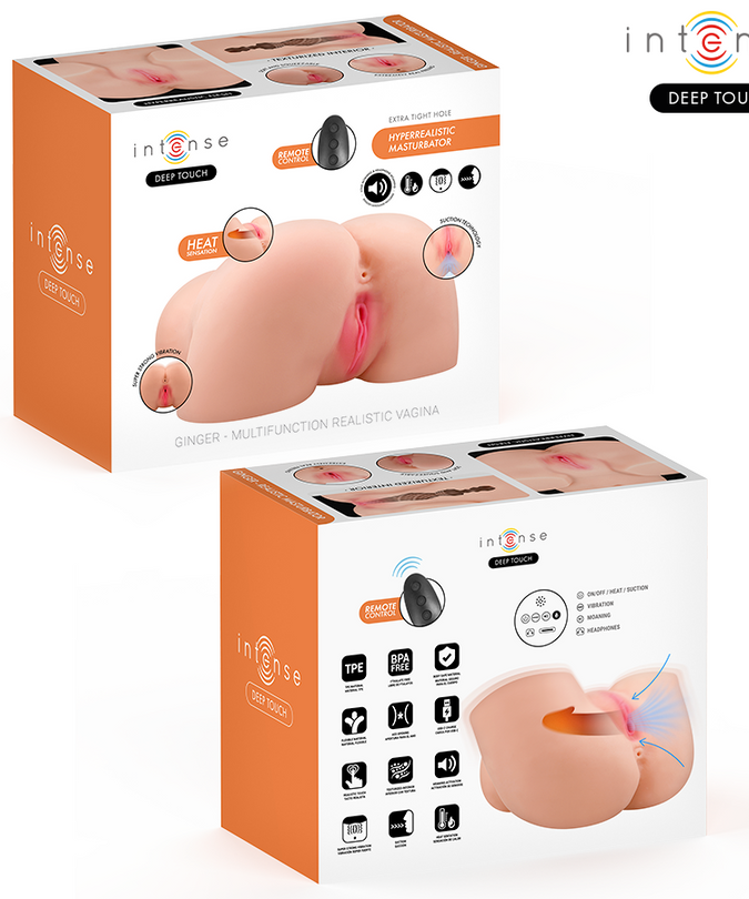 Intense Deep Touch – Ginger Vaginalmasturbator mit Saugfunktion, Wärme, Vibration und Stimmeffekten mit Fernbedienung 5,3 kg