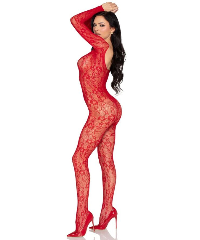 Leg Avenue – 89366 Lace Lingerie Bodystocking Red – One Size