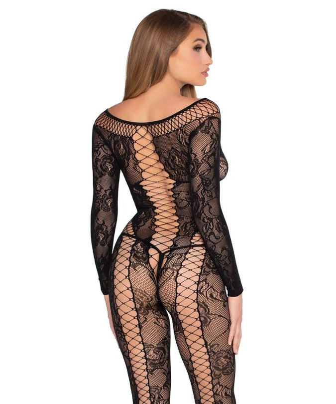 Leg Avenue – 89369 Net & Lace Jumpsuit Black – One Size