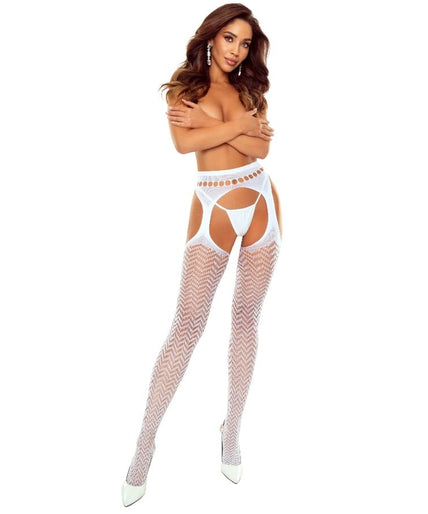 Passion – S032 Weiße offene Strumpfhose One Size 
