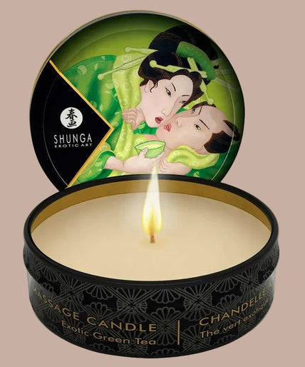 Shunga – Mini Caress by Candlelight Green Tea Massage Candle 30ml