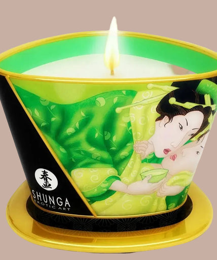Shunga – Mini Caress by Candlelight Green Tea Massage Candle 170ml