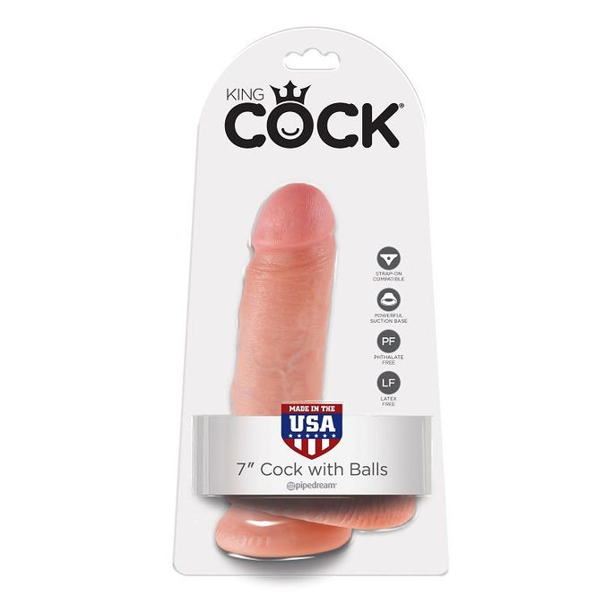 King Cock – 7 Dildo With Balls Flesh 17.8 Cm