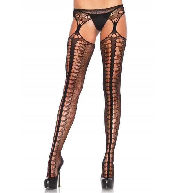 Leg Avenue – Strumpfhose mit Strapshalter Exklusiv Schwarz
