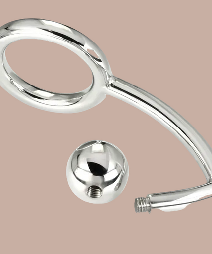 Metal Hard – Penisring mit Anal-Eindringhaken 45mm – Edelstahl