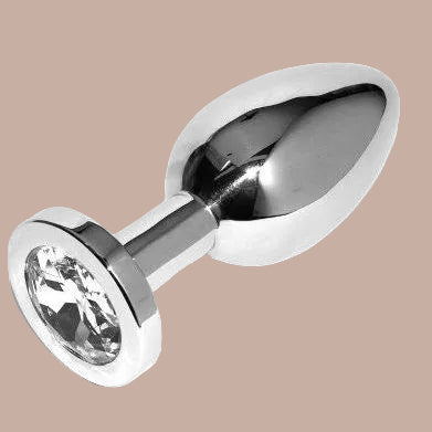 Metal Hard – Analplug Diamant Transparent Klein 5,71 cm – Edelstahl 