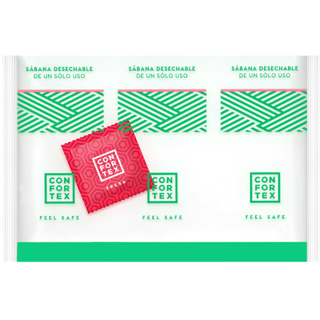 Confortex – Einweg-Hygienetücher, Einzelverpackt + Erdbeer-Kondom