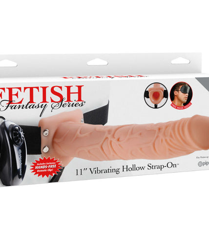 Fetish Fantasy Series – Serie 11 Hohler Strap-on Vibrierend mit Hoden 27,9cm Fleischfarben