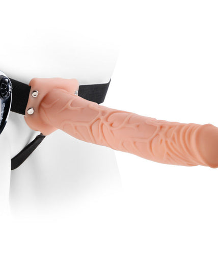 Fetish Fantasy Series – Serie 11 Hohler Strap-on Vibrierend mit Hoden 27,9cm Fleischfarben