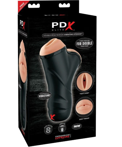 Pdx Elite – Vibrations-Stroker mit doppelter Penetration