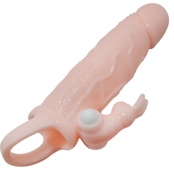 Baile – Brave Man Penisabdeckung mit Rabbit und Doppelantrieb Flesh 16,5 cm