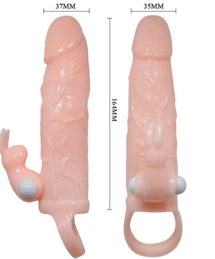 Baile – Brave Man Penis Cover with Rabbit and Double Engine Flesh 16.5 Cm