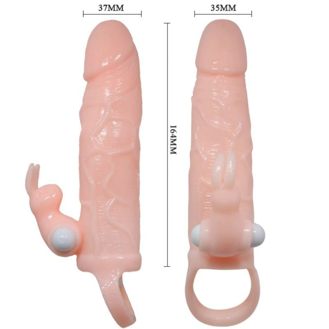 Baile – Brave Man Penisabdeckung mit Rabbit und Doppelantrieb Flesh 16,5 cm