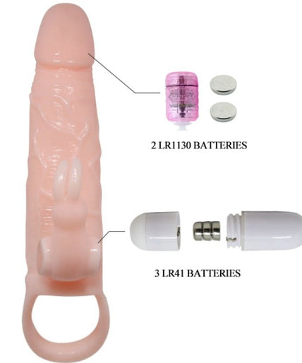 Baile – Brave Man Penis Cover with Rabbit and Double Engine Flesh 16.5 Cm