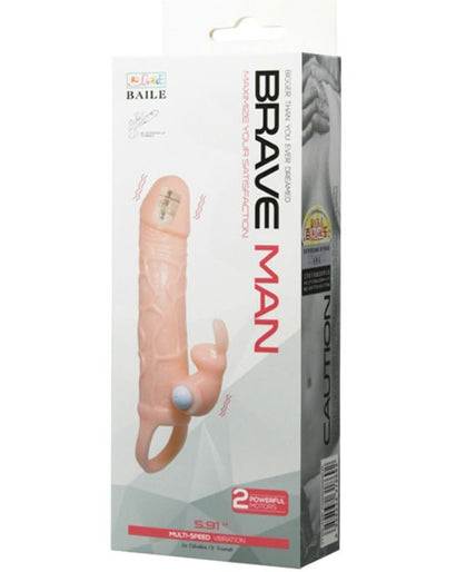 Baile – Brave Man Penis Cover with Rabbit and Double Engine Flesh 16.5 Cm