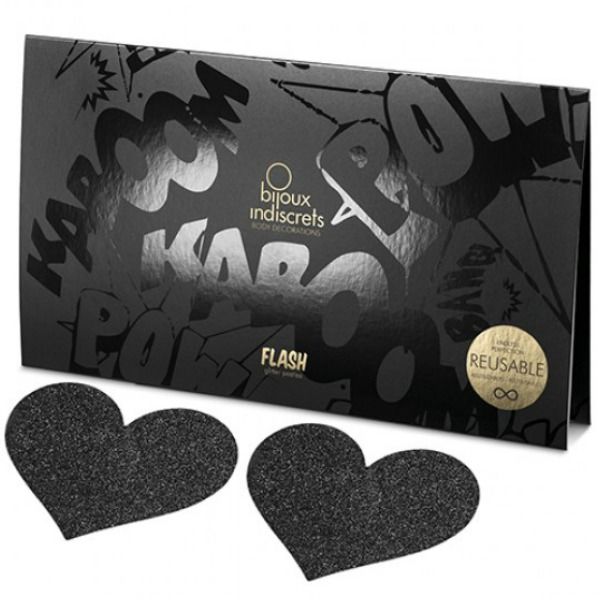 Bijoux – Indiscrets Flash Black Heart Nipple Cuts