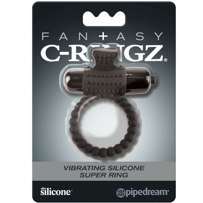 Fantasy C-Ringz – Schwarzer Silikon Vibrationsring