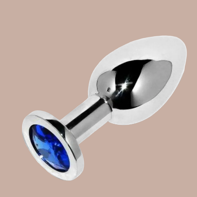Metal Hard – Anal Plug Diamond Blue Small 5.71cm