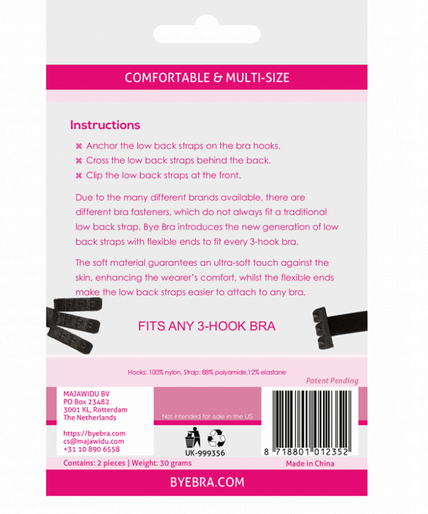Bye-Bra – Offener Rücken BH Adapter Schwarz & Weiß
