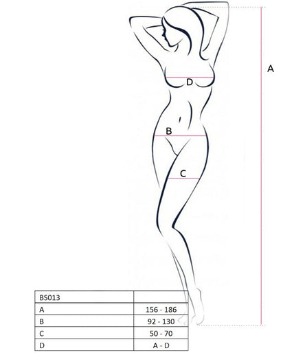 Passion – Damen Bs013 Schwarzer Bodystocking Einheitsgröße