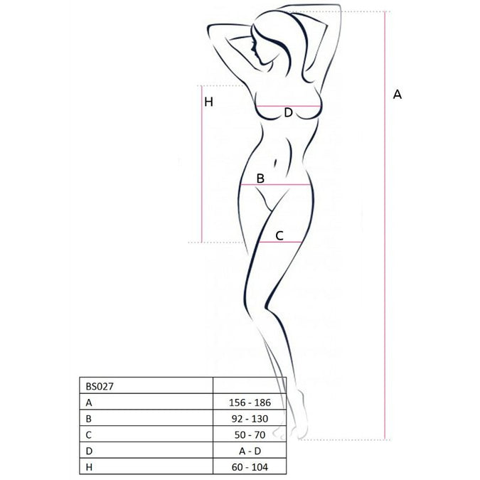 Passion – Woman Bs027 Bodystocking Weißes Kleid Stil Einheitsgröße